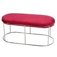 thumbnail image 2 of Cortesi Home Ludlow Bench Ottoman in Pink Velvet and Brushed Silver, 2 of 5