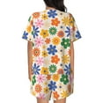 thumbnail image 3 of Picia Groovy Daisy Flowers Pajamas Sets for Women Soft Short-Sleeved Pjs with Lounge Shorts Two Piece Sleepwear-4X-Large, 3 of 9