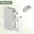 thumbnail image 3 of Costway Small Bathroom Storage Cabinet 4-Tier Narrow Toilet Side Storage Cabinet White, 3 of 10