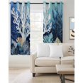 thumbnail image 2 of Summer Coastal Blackout Curtains for Bedroom Living Room Darkening Curtains 54 Inch Long Ocean Oil Painting Coral Short Curtain for Small Window Treatment Thermal Insulated Grommet Drapes 52"x54"x2, 2 of 9