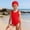 Red, variant on Swimsuit Girls 1 Piece Swimsuits Quick Drying Cute Bikini Swimwear 9-10 Years