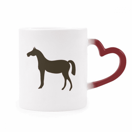 

Black Horse Animal Portrayal Heat Sensitive Mug Red Color Changing Stoneware Cup
