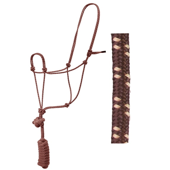 Hilason 8 Ft. Basic Two-Toned Poly Rope Halter – Durable & Lightweight