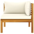 thumbnail image 4 of vidaXL Sectional Corner Sofa with Cream White Cushion Acacia Wood, 4 of 8