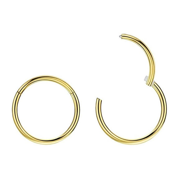 DESIGNICE Nose Piercings,Minimalist Hoop Nose Rings for Women,Sleek Stainless Steel Design Nose Rings Hoops,Gold