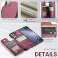 thumbnail image 3 of Dteck Case for Samsung Galaxy Z Fold  7,Magnetic PU Leather Card Slots Wallet Case with RFID Blocking Shockproof Protective Stand Phone Cover for Women Men,Winered, 3 of 7