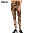 thumbnail image 2 of Leggings con estampado de cintura alta para mujer Pantalones de yoga con estampado de serpiente de cuerpo entero - Marrón, 2 of 6