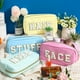 thumbnail image 2 of Bolsas de maquillaje Cunno Preppy de nailon con letras de chenilla, 4 unidades, para mujer, 2 of 7