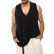 thumbnail image 1 of Txlixc Chaleco de cuerpo masculino, cuello V sólido sin mangas Txlixc moda, 1 of 6