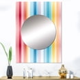thumbnail image 1 of Designart "Candyland Rainbow Stripes I" Striped Mirror Wall Decor - Modern Multicolor Abstract Living Room Wall Mirror Art - 40" x 30" Inch, 1 of 5