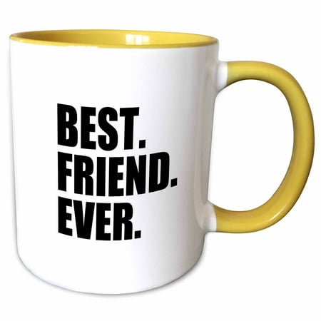 3dRose Best Friend Ever - Gifts for BFFs and good friends - humor - fun funny humorous friendship gifts - Two Tone Yellow Mug, (Small Gifts For Your Best Friend)