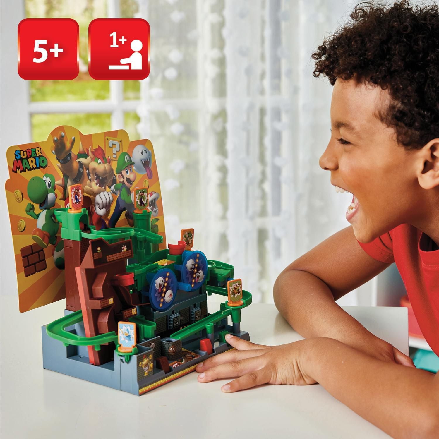 Epoch Games Super Mario Adventure Game DX, jeu d'adresse et d'action sur table et labyrinthe de marbre