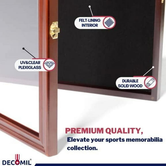 DECOMIL Jersey Frame Display Case - Clear UV Protection for Football, Baseball, Basketball Jerseys