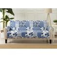 thumbnail image 5 of Great Bay Home Patchwork Scalloped Reversible Washable Pet Furniture Protector  (74" Sofa, Navy), 5 of 7