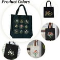 thumbnail image 5 of DIY Canvas Tote Bag Embroidery Kit Flower Pattern Canvas Bag Materials Making Set DIY Embroidery Bag Cross Stitch Kits Personalized Canvas Bag Kits Include Hoops Needles for Adults Black 1, 5 of 8