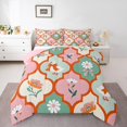 thumbnail image 1 of Erosebridal Groovy Floral Bedding Twin Comforter Set for Girls, Pink Flower Patchwork Down Comforter, Reversible 2pcs, Breathable, 1 of 7