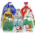 thumbnail image 1 of Christmas Drawstring Gift Bags - 15Pcs With 8 Styles, 4 Sizes, 16 Tags - Large Xmas Bags for Presents, Holiday Party, 1 of 5
