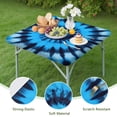 thumbnail image 4 of Blue Tie Dye Spiral Pattern Square Fitted Tablecloth with Elastic Edge,Square Table Cover,Washable Elastic Table Cover for Home Kitchen Party Decor 34"x34", 4 of 6
