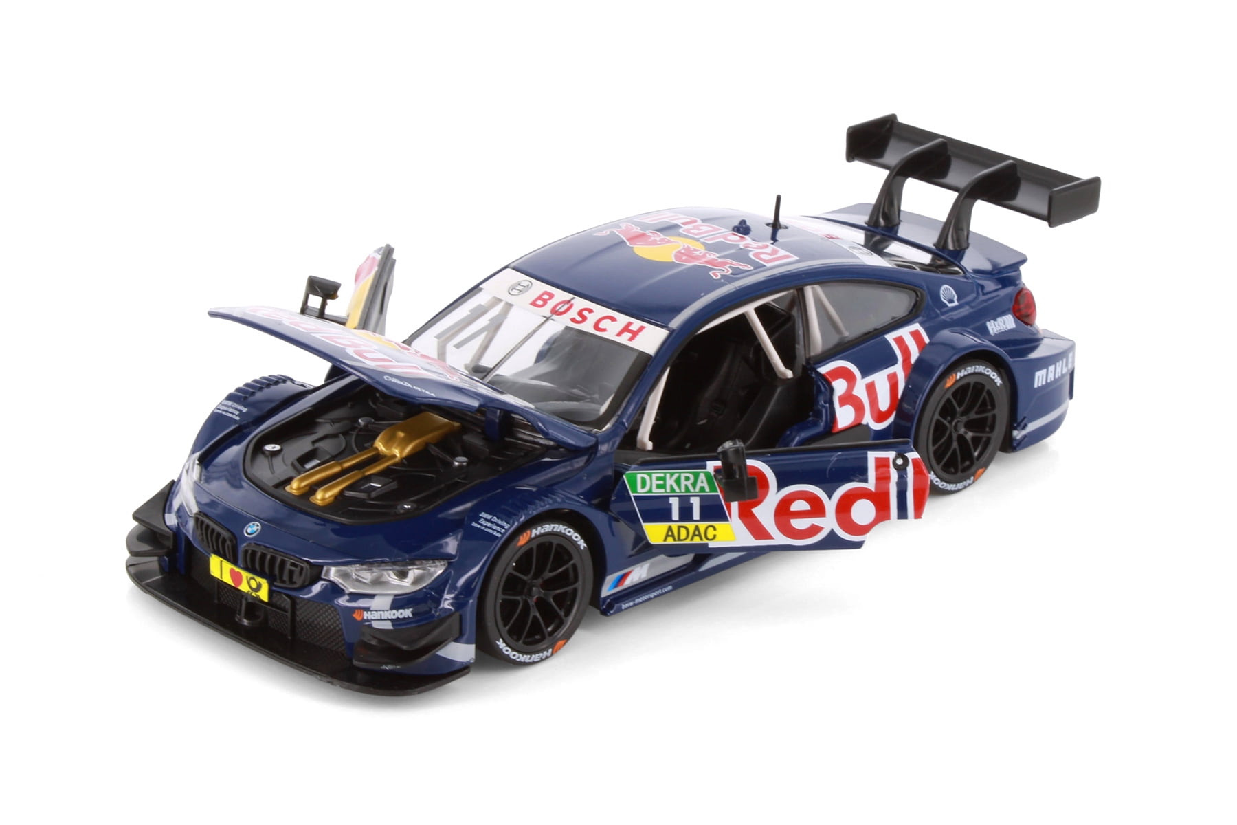 Box of 4 BMW M4 DTM w/Red Bull Racing Livery, Dark Blue - Showcasts 68295D - 1/24 Scale Diecast Model Cars