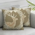 thumbnail image 3 of Hand Beaded Embroidered Wreath Reindeer Decorative Throw Pillow Cover– Natural Holiday Cushion Case for Home, Couch, Bedroom, Office and Christmas Décor, 3 of 7