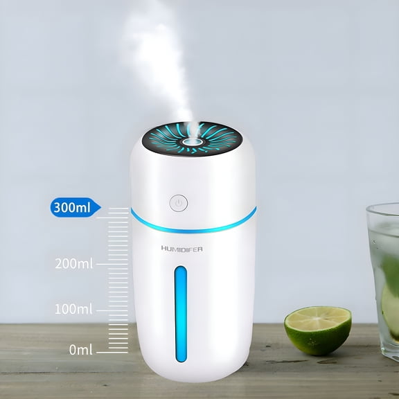 HIBIBUD Portable USB Air Humidifier,Wireless Aromatherapy Nebulizer with 300Ml Tank,Long-Lasting Mist,Essential Oil Diffuser for Home,Office,Car Travel,Relaxing Mist,Portable and Stylish