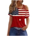 thumbnail image 2 of Lorytime 4th of July Outfits for Women Patriotic Graphic Tops Red White and Blue Wear 3/4 Sleeve Holidays Clothes 2XL, 2 of 6