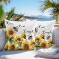 thumbnail image 3 of Throw Pillow Covers 16x16 Inch Set of 2, Sunflower Bee Waterproof Outdoor Pillow Covers, Vintage Yellow Floral Farmhouse Watercolor Decorative Cushion Pillowcases for Couch, Sofa, Bed, Garden, Patio, 3 of 9