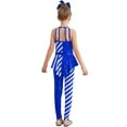 thumbnail image 3 of TiaoBug Kids Girls Sleeveless Sparkly Sequins Dance Unitards Jumpsuit Christmas Candy Cane Costume Royal Blue 10, 3 of 7