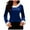 Dark Blue, variant on TAmten Christmas Shirts for Women Xmas V Neck T-Shirt Trim Sweaters Casual Loose Sweatshirt Velvet Long Sleeve Holiday Pullover Tee Tops(Red,M)