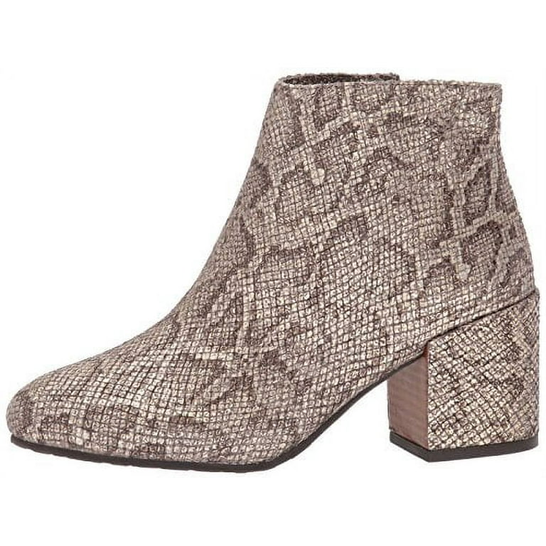 Gentle Souls by Kenneth Cole Women s Blaise Ankle Bootie with Side Zip Covered Block Heel Emb Ankle Bootie antique gold Size 8.5
