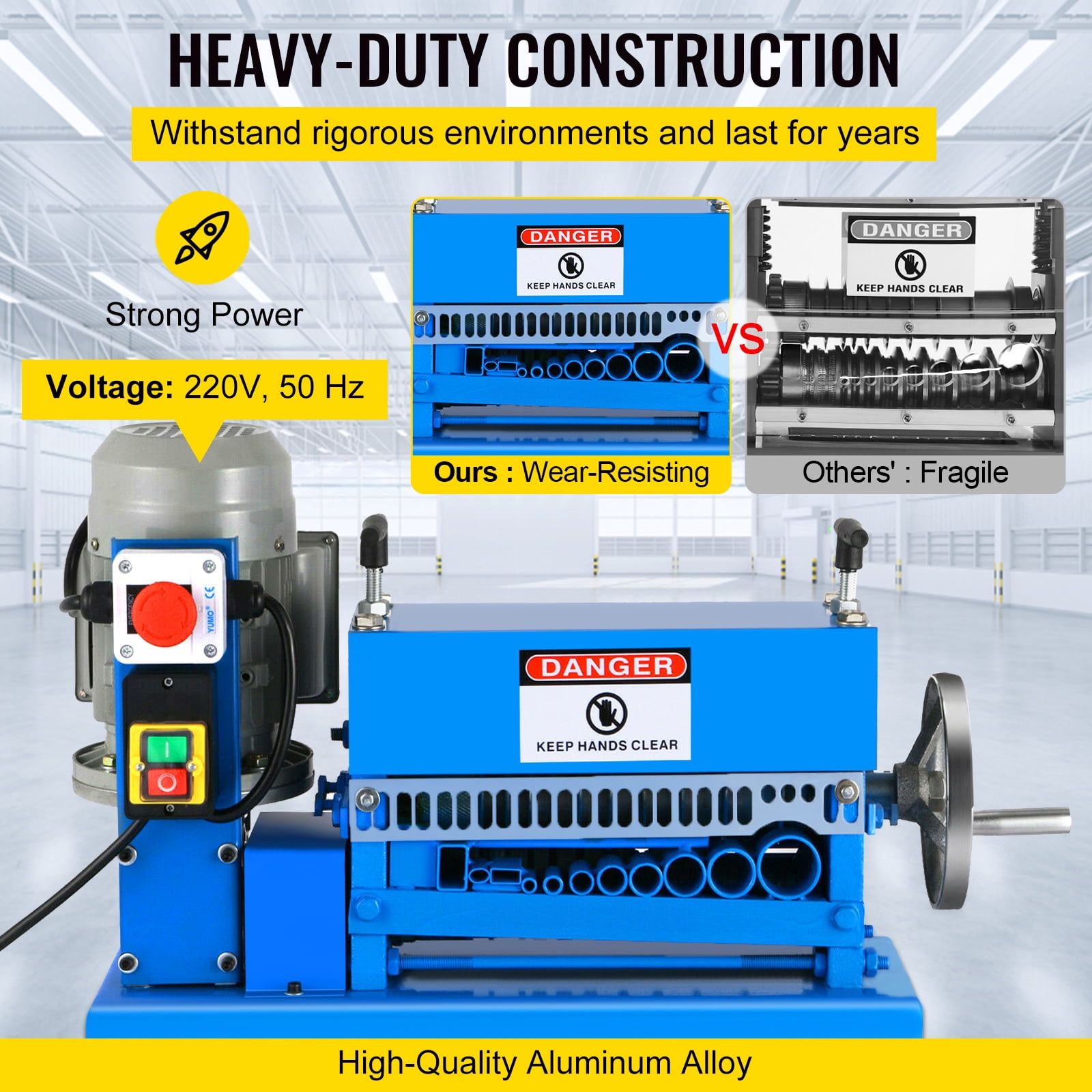 KFFKFF DA 0.06 inch -1.5 inch,Automatic Wire Stripper Machine 11 Channels 10 Blades