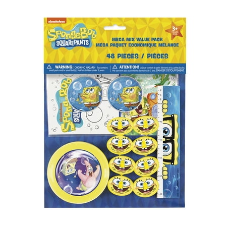 SpongeBob SquarePants Birthday Party Favors for 8, 48pcs