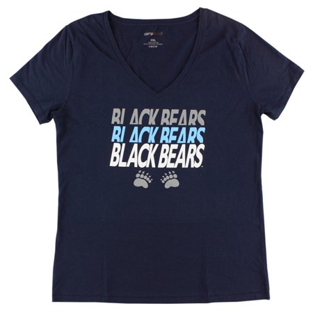 Camp David Womens Maine Black Bears College Emma V Neck T Shirt Navy