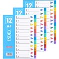 thumbnail image 1 of shiyou-36 Pcs Binder Dividers Multicolor Index Dividers A4 Plastic Binder Tab Dividers for 3 Ring Binders Index Dividers File Dividers Notebook Dividers for School Office Home Learning, 1 of 4
