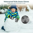 thumbnail image 4 of Kids Winter Gloves, Waterproof Windproof Snow Gloves for Boys Girls, Thick Thermal Ski Gloves for Skiing, Snowboarding, Sledding, Snowball Fighting, 4 of 8