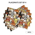 thumbnail image 2 of Placemats Set Of 4 / 6, Cats & Dogs Group Placemats For Dining Table Indoor/Outdoors Heat Resistant Washable Placemats 18" X 12", 2 of 8