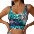 thumbnail image 2 of Lsque Watercolor Mandala Printed Women'S Sports Bra, Compression, Moisture Wicking, High-Impact Sports Bra For Women,Supportive sports bra-XX-Large, 2 of 9