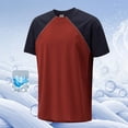thumbnail image 4 of TEAJOPSUU Men's Color Block Short Sleeve T-Shirt Contrast Raglan T-Shirt Lightweight Elastic Breathable Sport Top B-Red, 4 of 6