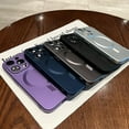 thumbnail image 5 of Designed for iPhone Case,Slim Thin Metallic Paint Matte Skin Touch[Compatible with Magsafe] Camera Lens Protection Shockproof Protective Cover Phone Case (iPhone 12 Pro,Purple), 5 of 6