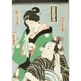 thumbnail image 2 of Utagawa Kunisada (Toyokuni III) 18x24 Gold Ornate Framed and Double Matted Museum Art Print Titled - Actors in Roles of Kanpei's Wife, Okaru and Ichimonjiya Saibei from the Play Chushingura, 2 of 4