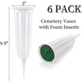 thumbnail image 2 of NOGIS 6 Sets Cemetery Vases with Spikes Foam Memorial Floral Ground Vases with Stakes Headstone Flower Saddle for Memorial Cemetery Decorations Cone Vase for Flowers Grave Accessory (White), 2 of 7