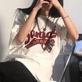 thumbnail image 4 of Camiseta gótica Retro de manga corta para mujer, camisetas de gran tamaño, Tops holgados de verano, versión coreana, Top estético Harajuku Y2k, 4 of 5