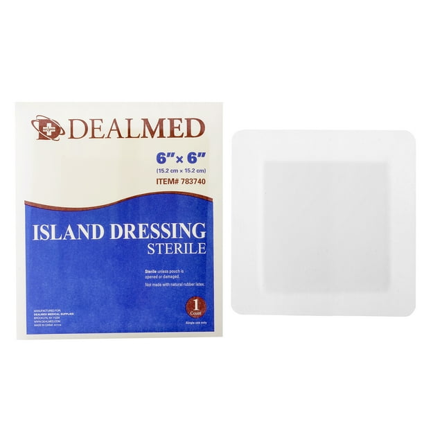 Dealmed Sterile Bordered Gauze Island Dressings, NonStick, LatexFree