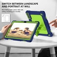 thumbnail image 4 of Hoibon for KADYBE D106 / MEIZE D106 Android 14 Tablet Shockproof Case with Shoulder Strap Kiskctand Kids Friendly Case For VOZIZOV D106 Android 14 / FEONAL 10.1 inch 2024 Tablet - NavyGreen, 4 of 7