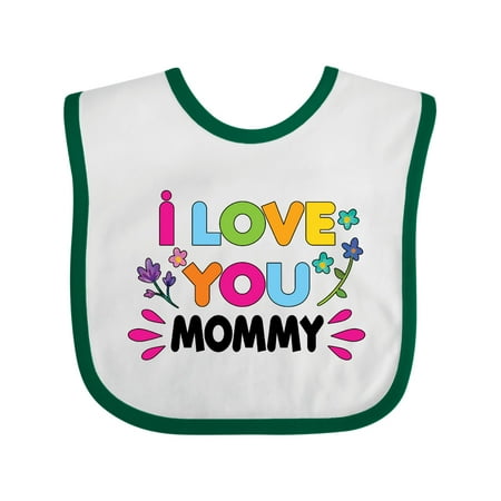 

Inktastic I Love You Mommy with Flowers Gift Baby Girl Bib