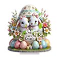 thumbnail image 2 of Easter Decor Tabletop Holiday Ornaments, Gifts for Easter Easter Bunny Egg Ornaments, Table Center Pieces Decor, Farmhouse Easter Decorations(1PC), 2 of 6