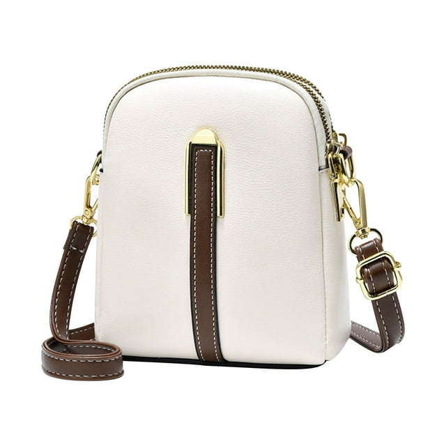 Mini Shoulder Phone Bag, Embroidered Crossbody Sling Bag for Women, Small Leather Body Bag with Adjustable Strap, Compact Purse for Cell Phone Cards Cash Essentials