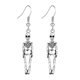 thumbnail image 1 of par de pendientes largos punk vintage, accesorios para disfraces de Halloween, pendientes de calavera (plata antigua), 1 of 1