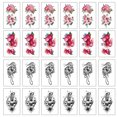 thumbnail image 1 of 24 Sheets Variety Temporary Tattoos For Men Women, Arm Neck Temp Tattoo Temporary Tatoos Sticker Set, 1 of 6