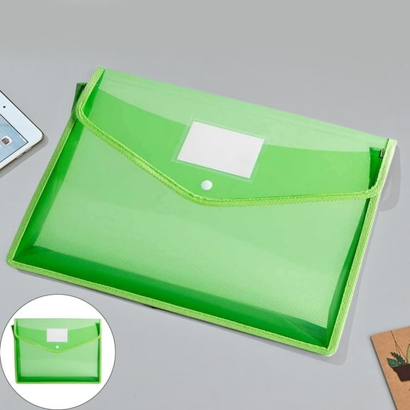 Preplabs File Organizer Document Holder - Snap Button Envelope Folder with Transparent Plastic for Certificates/Legal Papers, Black Document Storage